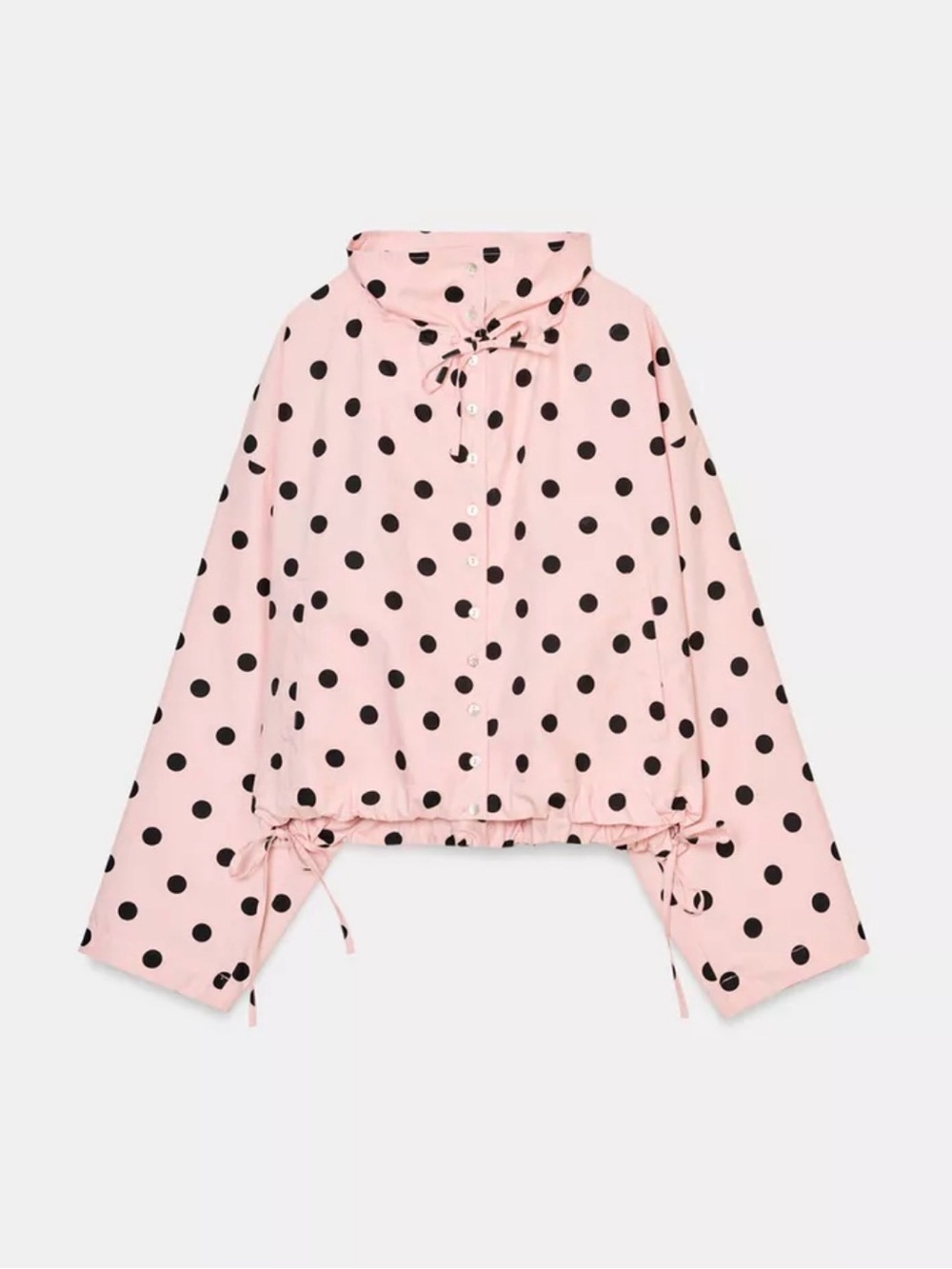 Zara Pink Polka Dot Button-Up “jacket”